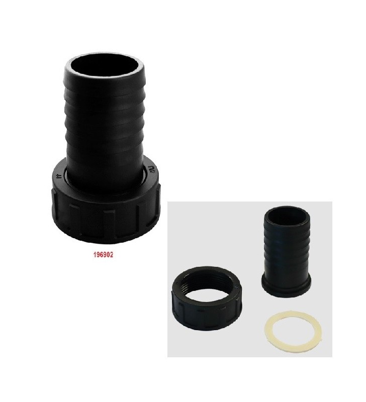 Racord recto 38 mm Ø con rosca hembra