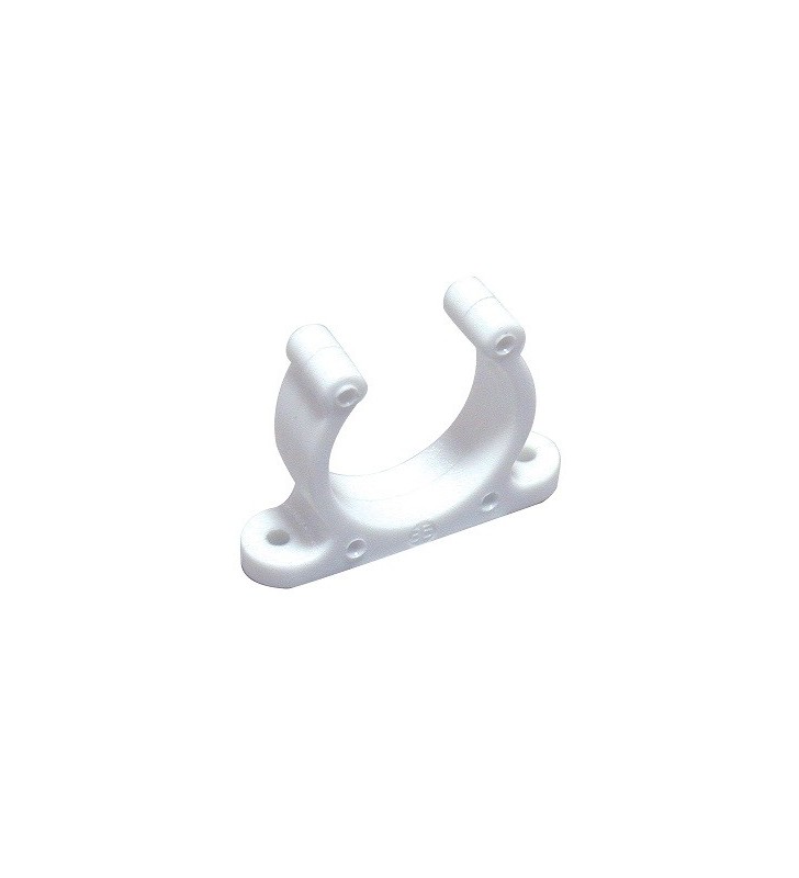 Pinza 20 mm soporte de plástico blanco