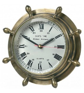 Reloj timón latón viejo