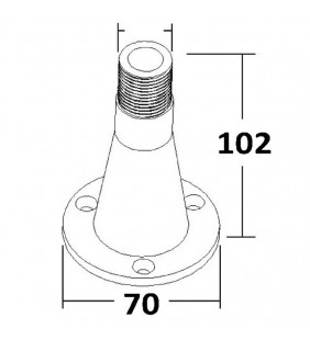 Medidas de Soporte fijo inox para antena VHF