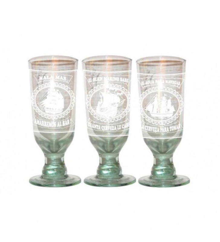 6 vasos de cerveza marineros