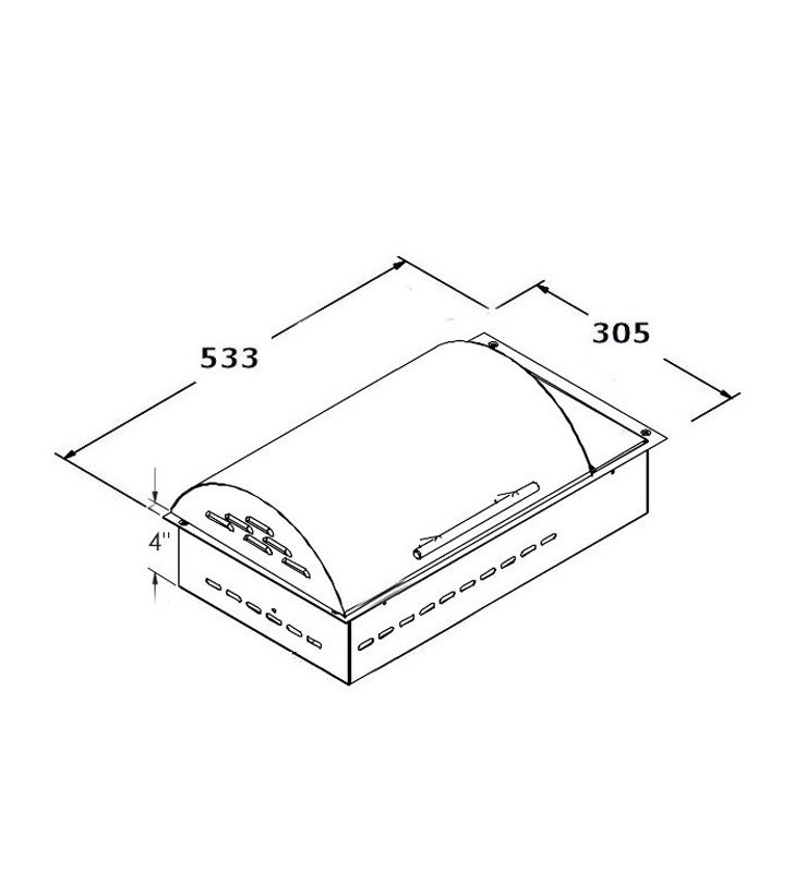 Esquema de medidas de Grill Floridian 230V portátil