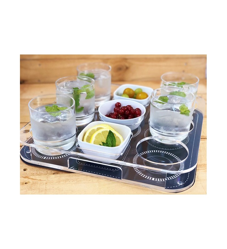 Set bandeja porta- vasos y snacks party