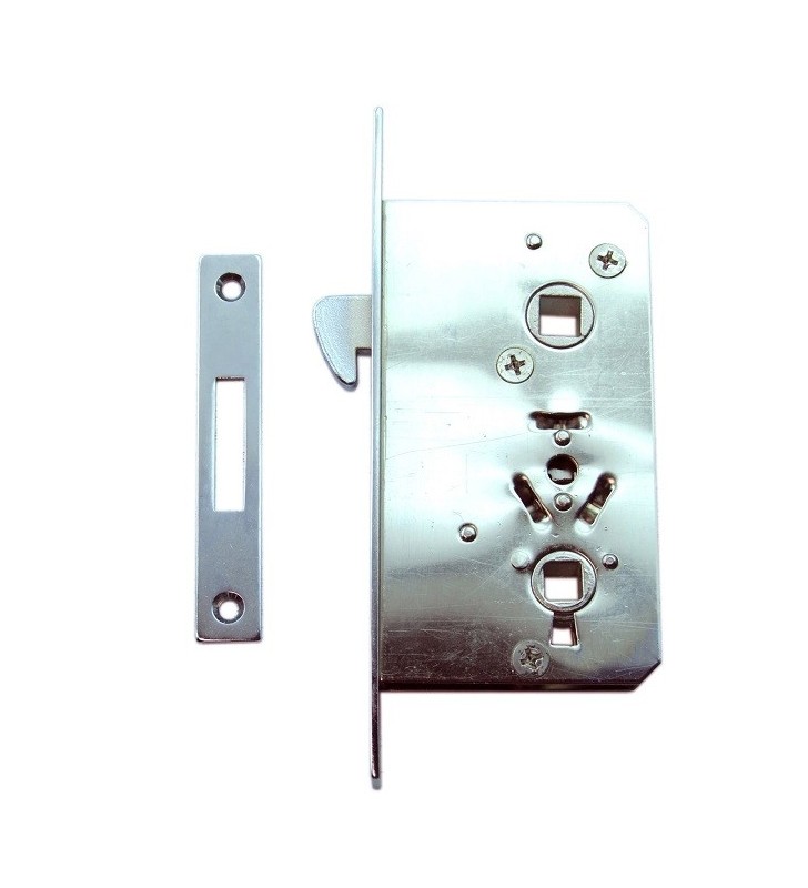 Cerradura de embutir con clavija para puerta corredera