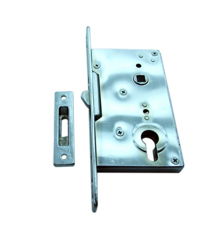 Cerradura de embutir para bombín para puerta corredera