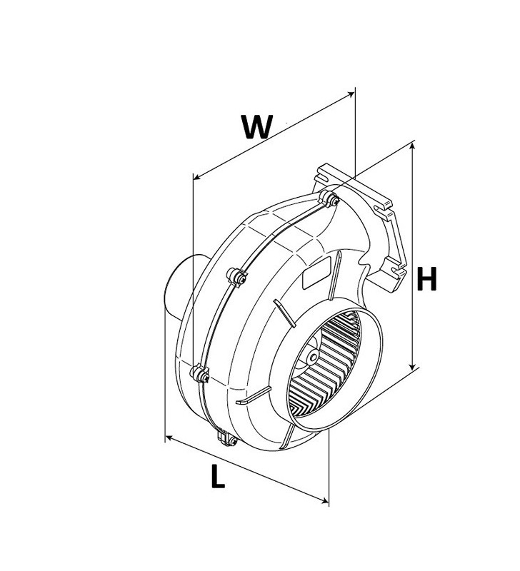 Medidas de Extractor de gases SPX AIRV-280