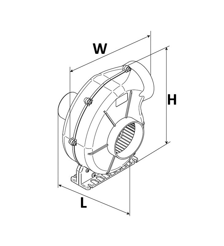 Medidas de Extractor de gases SPX AIRV-750 pie