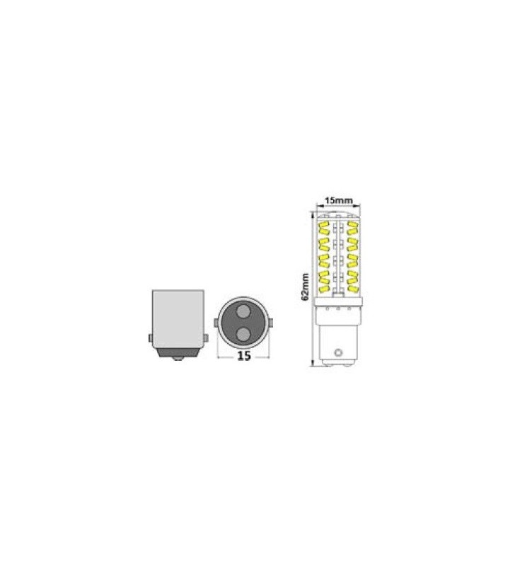 Medidas de Bombilla BA15D 81 Leds siliconada