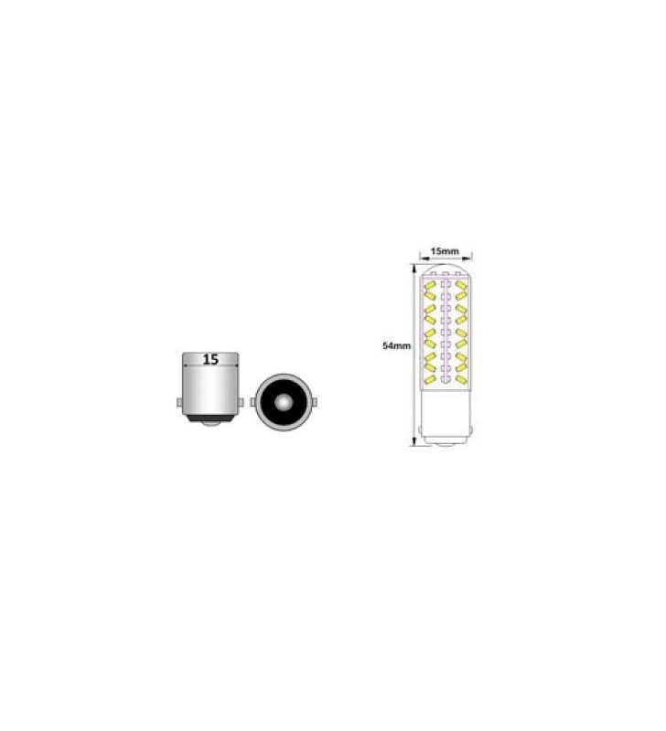 Medidas de Bombilla BA15S 81 Leds siliconada