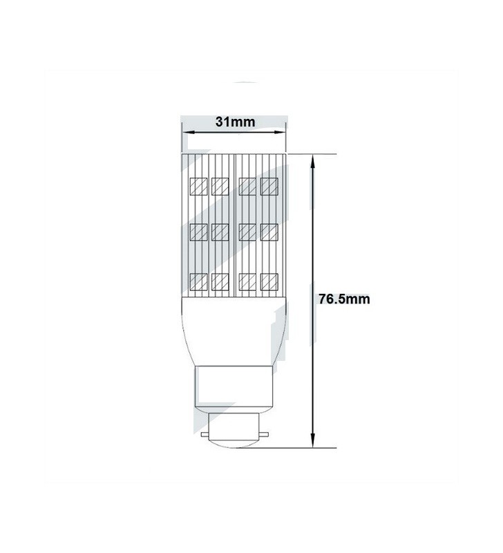 Medidas Bombilla B22 48 Leds