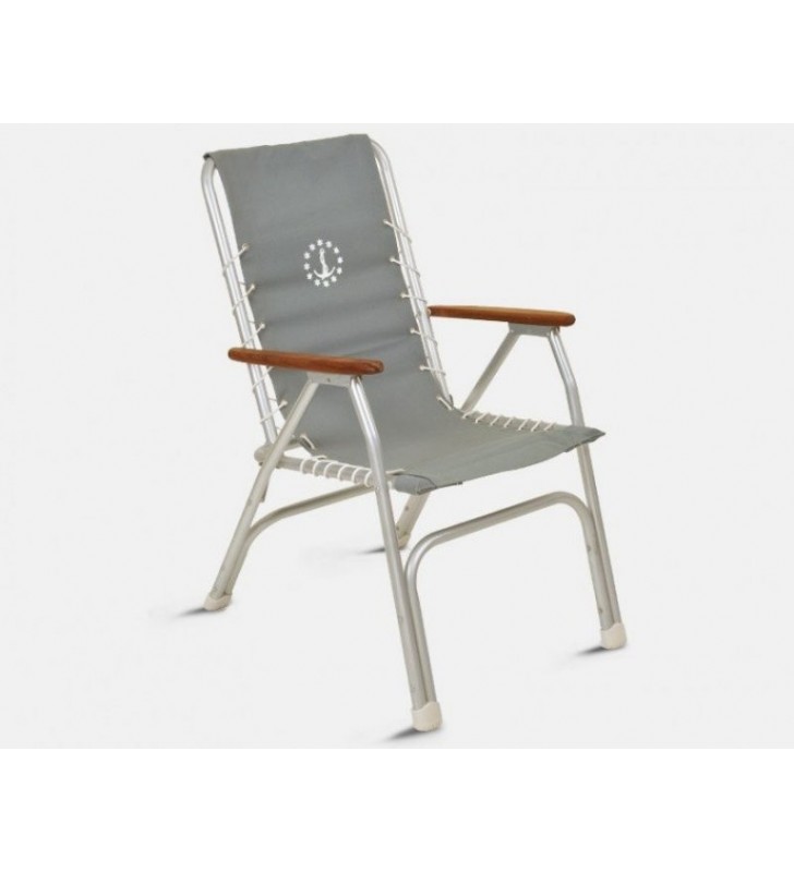 Sillón plegable Marathon aluminio gris