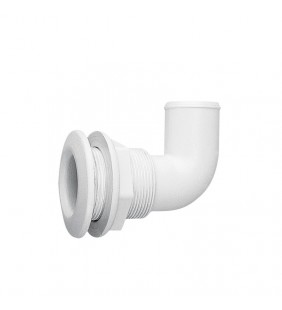Pasacasco acodado para tubo de 20mm blanco