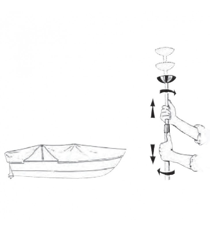 Puntal telescópico 66 a 102 cm para lona de fondeo