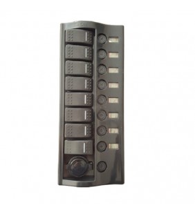 Panel 8 interruptores y toma 12 V
