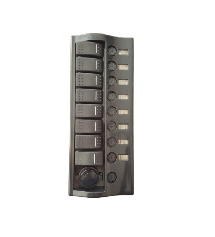 Panel 8 interruptores y toma 12 V