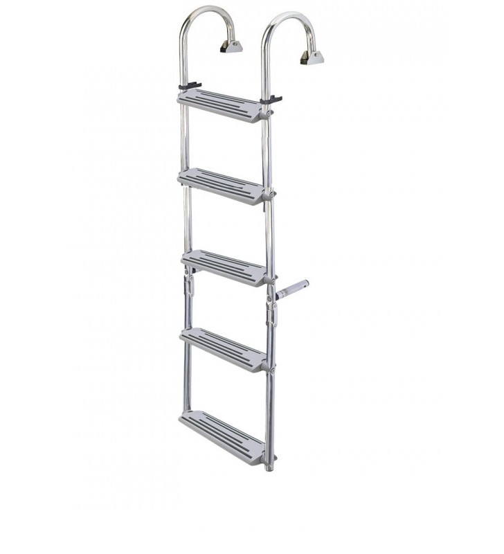 Escalera plegable inox 5 peldaños ajustables