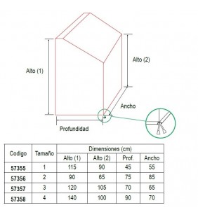 Esquema de medidas de Funda para consola nº 5